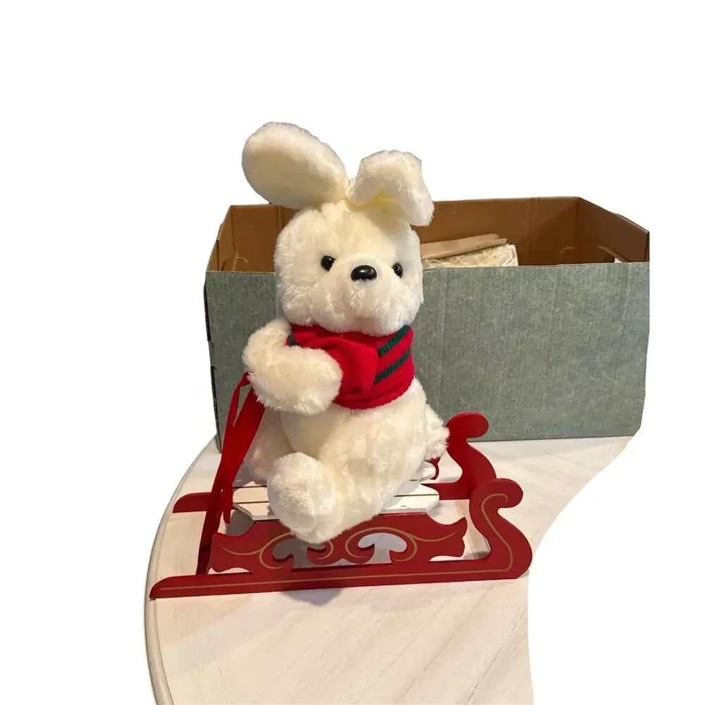 Vintage Sledding Bunny Red Sled 17